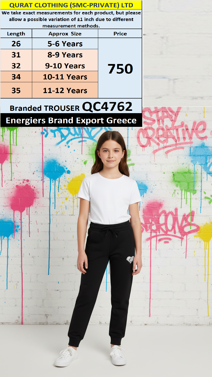 Energiers Brand ONLY TROUSER QC4762 Export Greece 