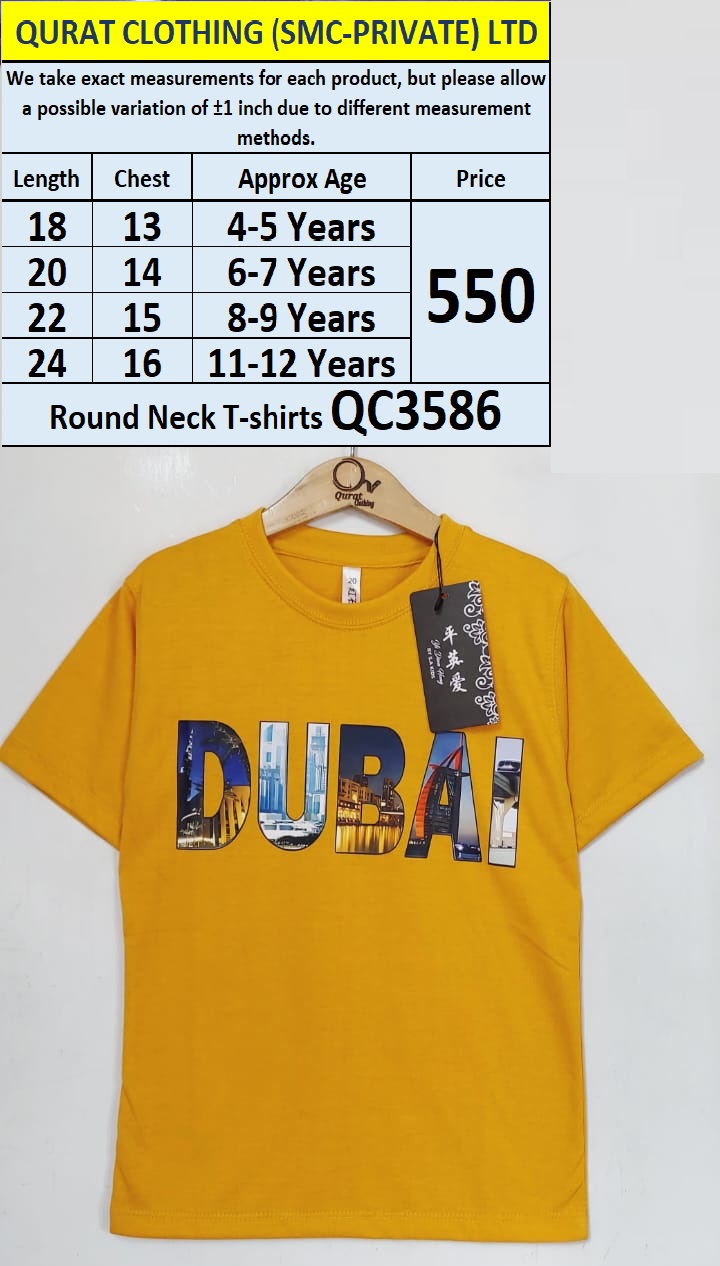 Round Neck Soft Cotton Blended T-shirts QC3586