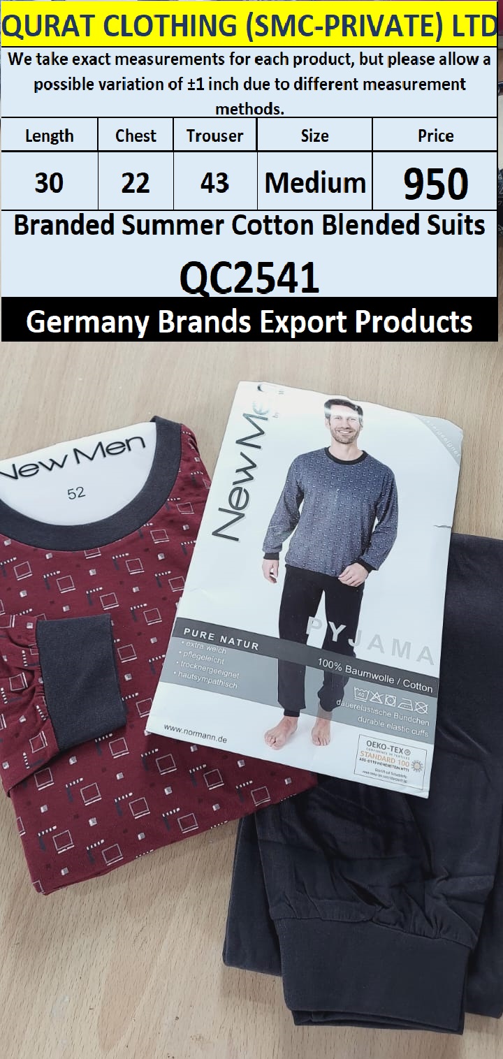 International Brands Summer Cotton Blended Suits Export Germany QC2541