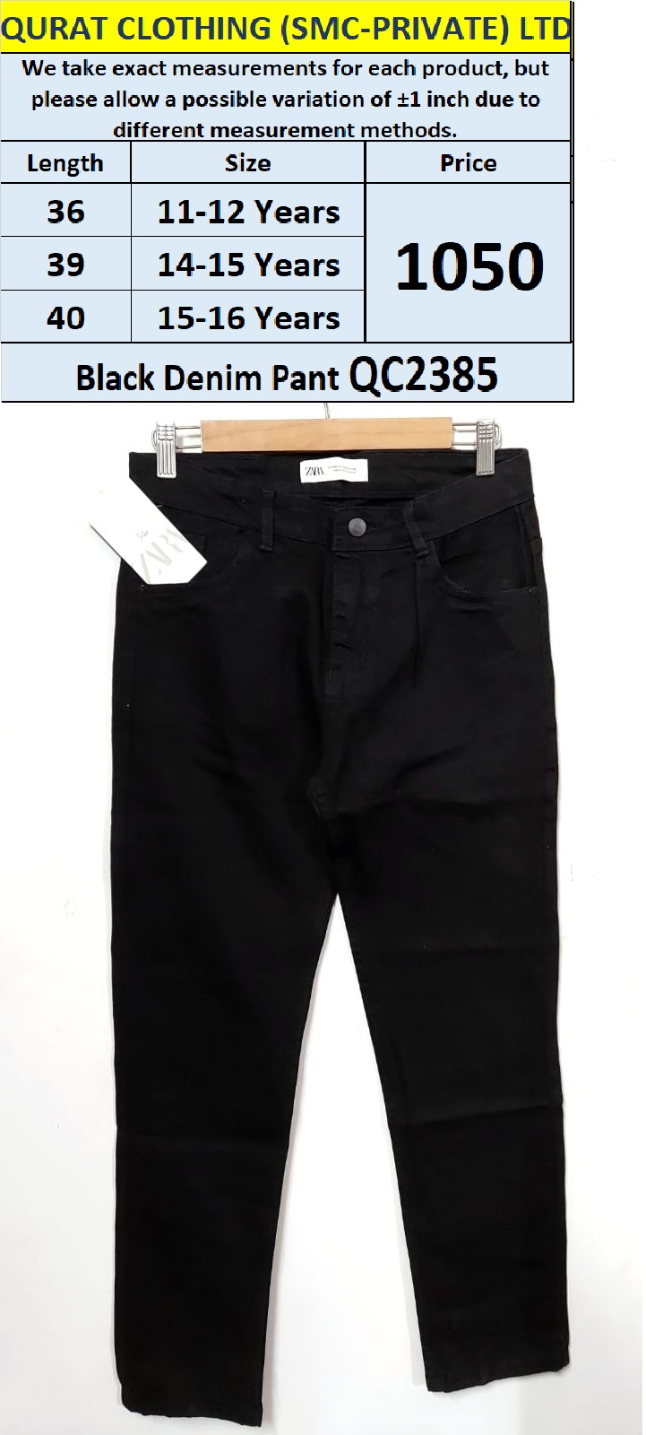 Black Denim Pant QC2385