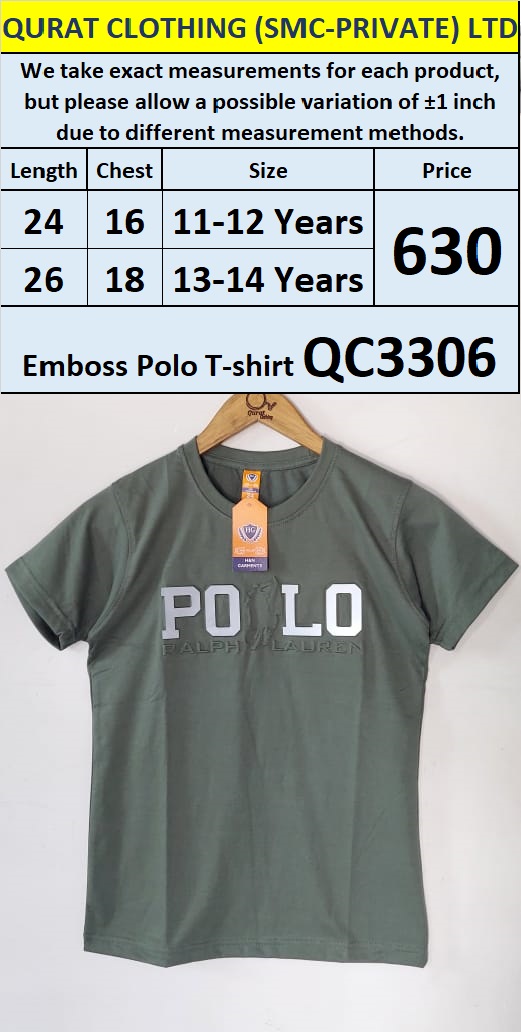 Tealish Green Emboss Polo T-shirt QC3306