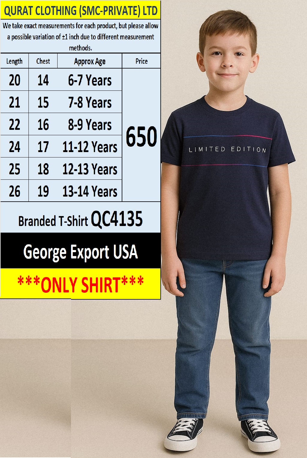 George Brand T-shirt QC4135, Export USA