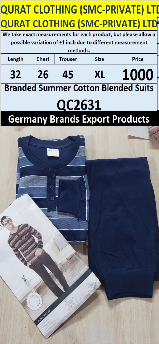 International Brands Summer Cotton Blended Suits Export Germany QC2631