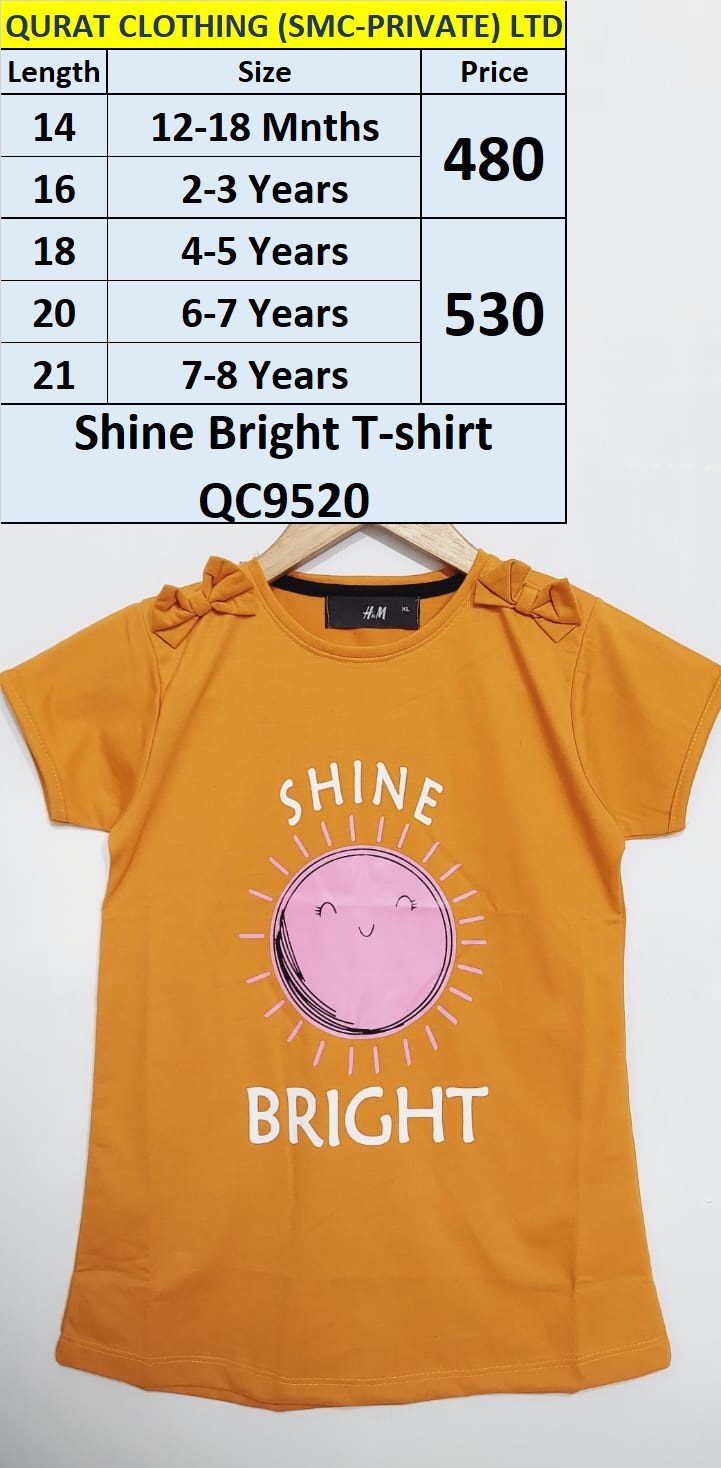 Bow Orange Shine Bright Girls T-shirt QC9520