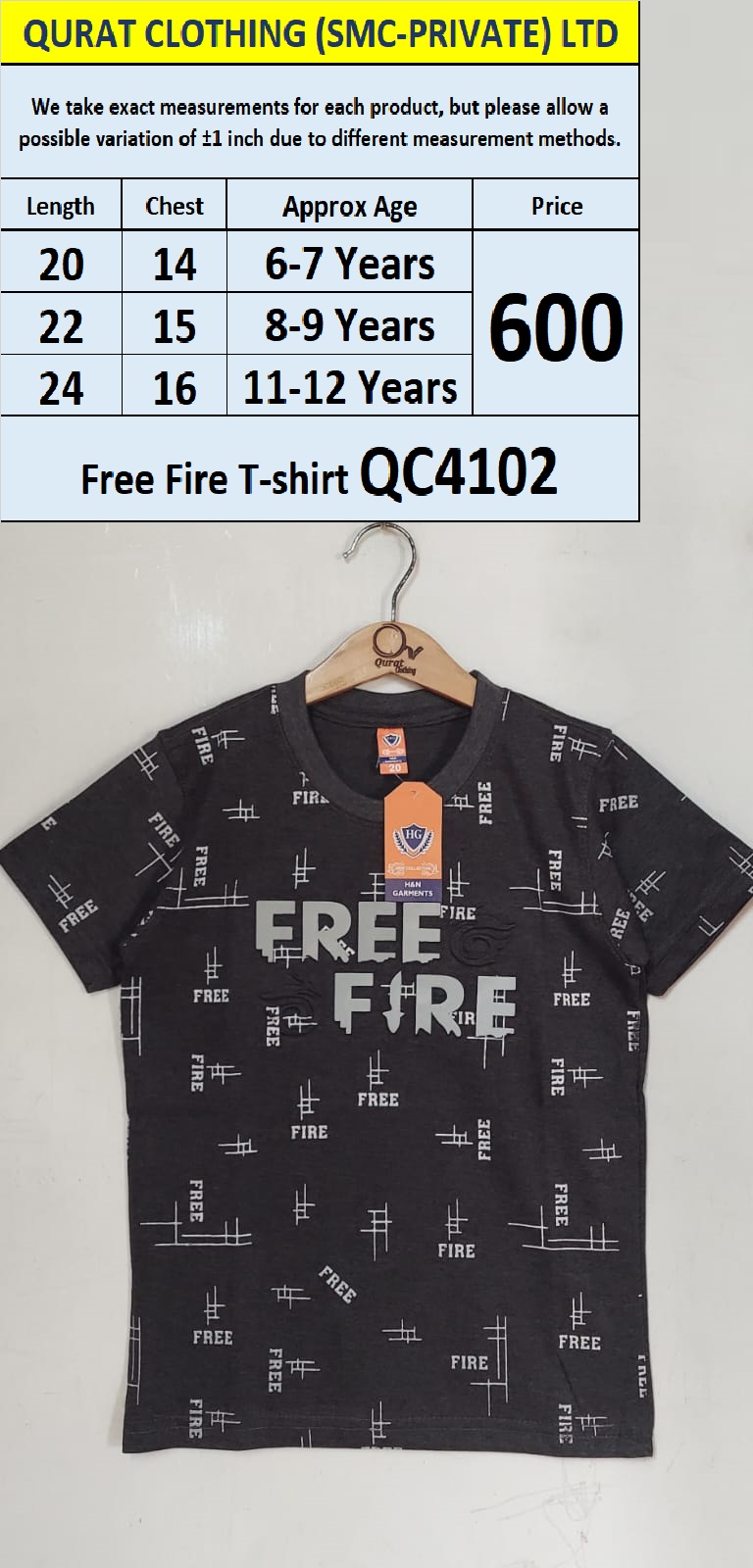 Free Fire Boys T-shirt QC4102