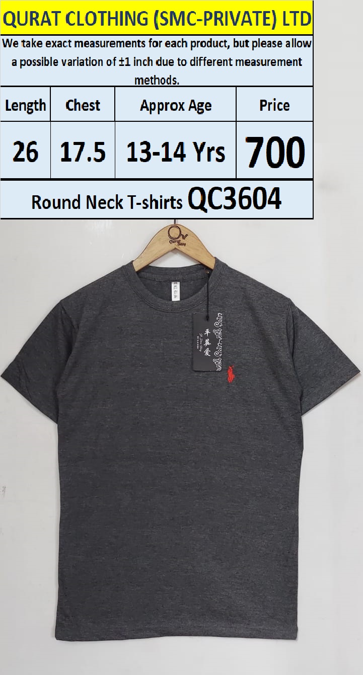 Round Neck Soft Cotton Blended T-shirts QC3604