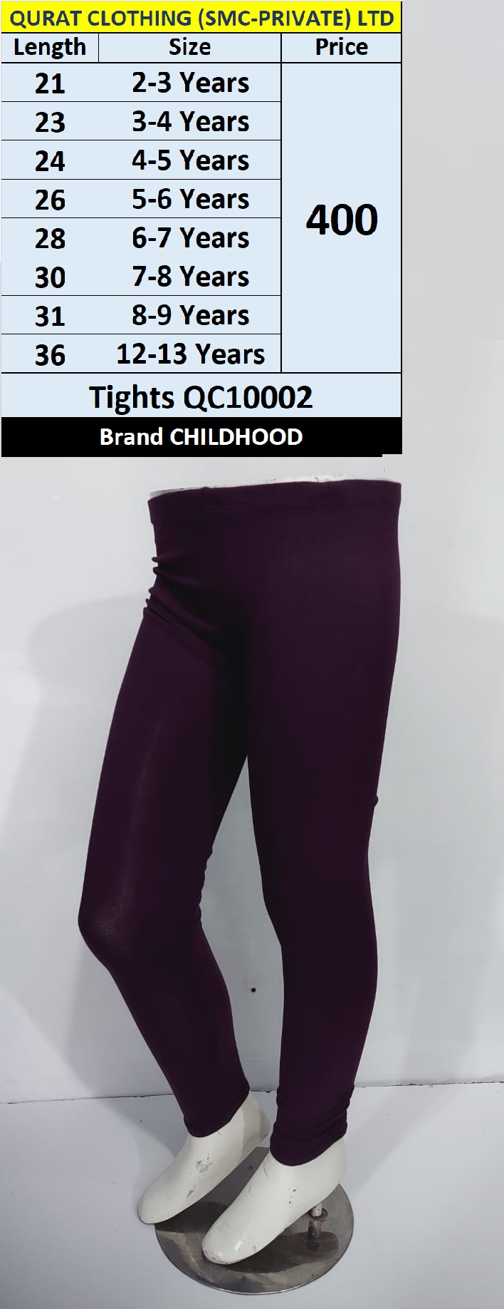 Childhood Brand Black Tights QC10002