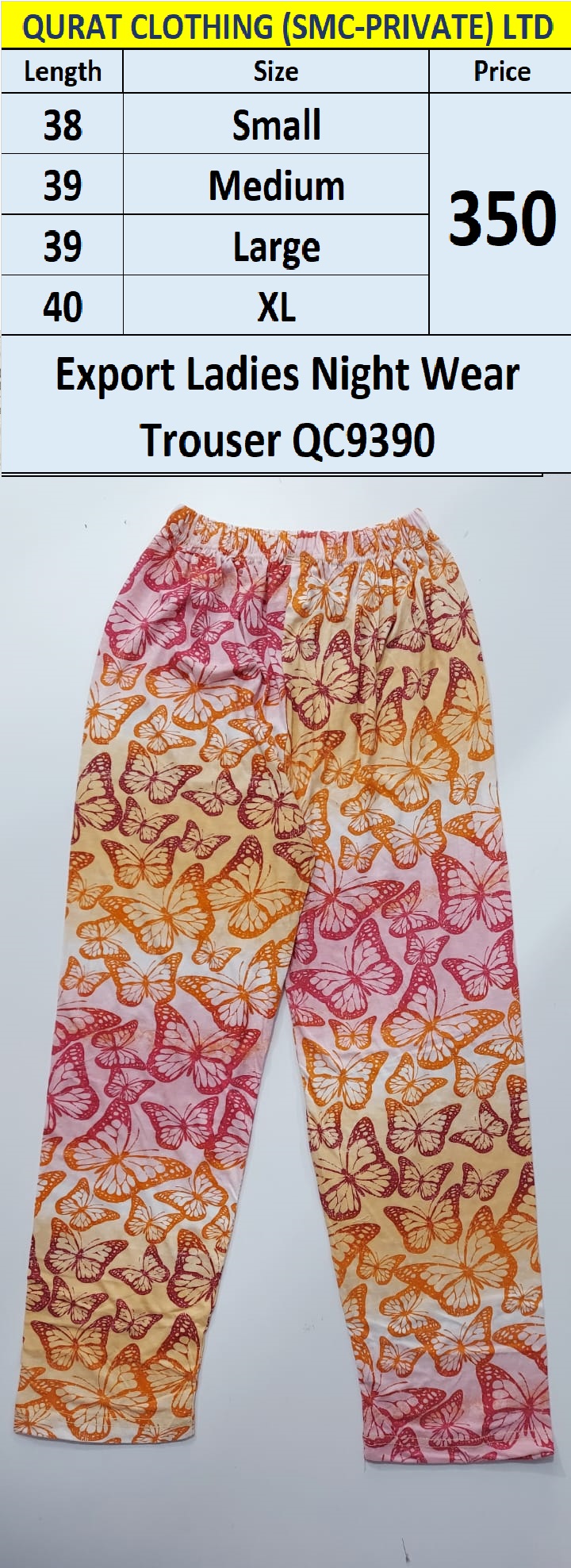 Export Ladies Night Wear Trouser QC9390