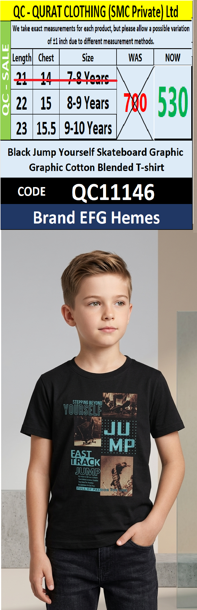 Black Jump Yourself Skateboard Graphic Printed Cotton Blended T-Shirt QC11146 – EFG Hemes Export
