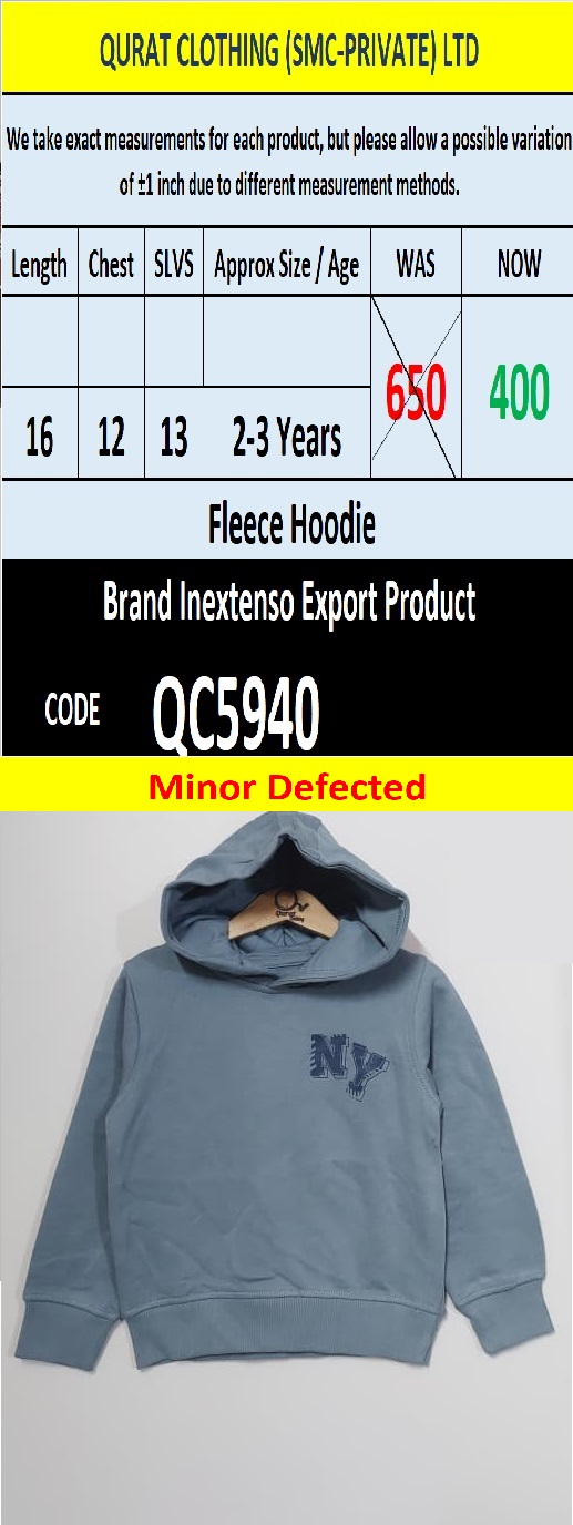 Brand Inextenso Fleece Hoodie - QC5940 (Minor Defected)