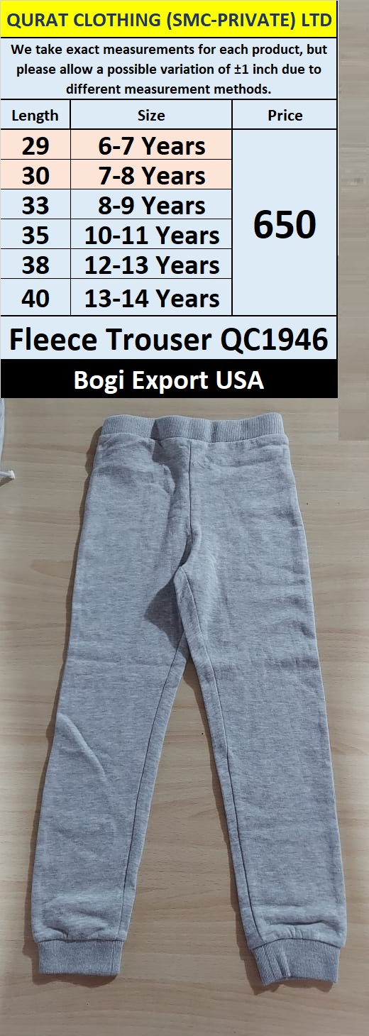 Bogi Brand Fleece Trouser QC1946 Export USA - QC1946
