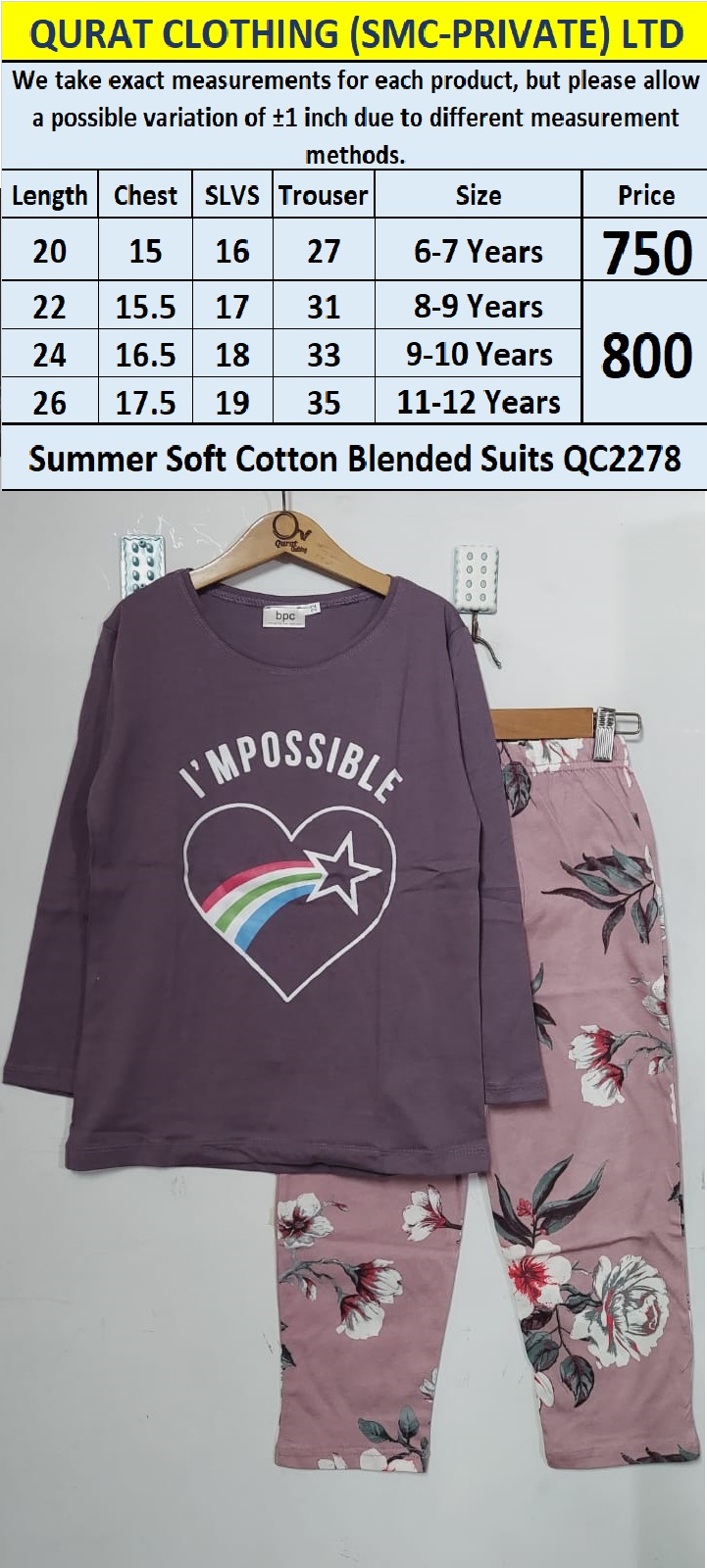 Summer Soft Cotton Blended Suit QC2278