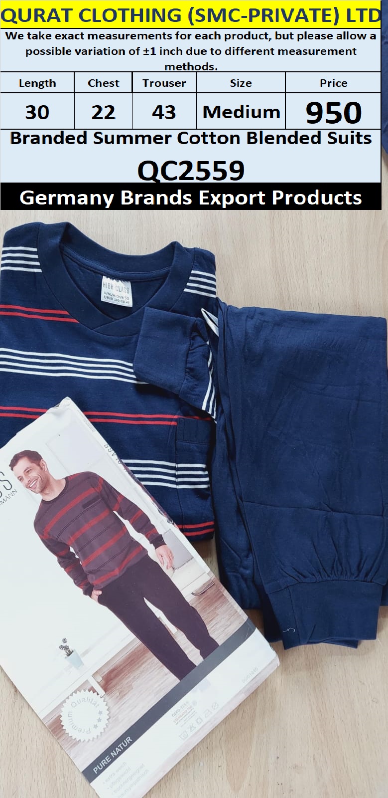 International Brands Summer Cotton Blended Suits Export Germany QC2559