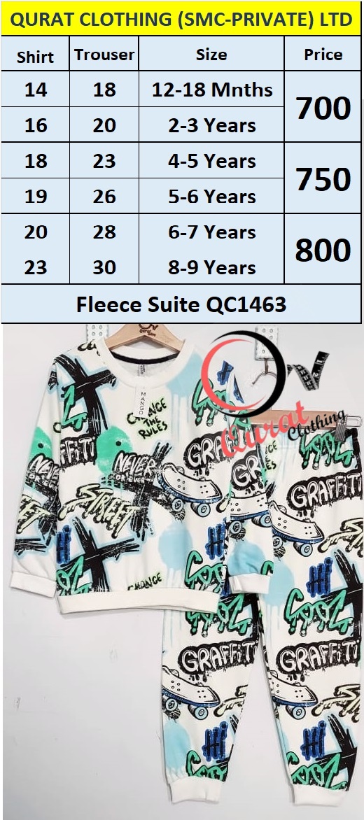 Printed Fleece Two Piece Suit QC1463