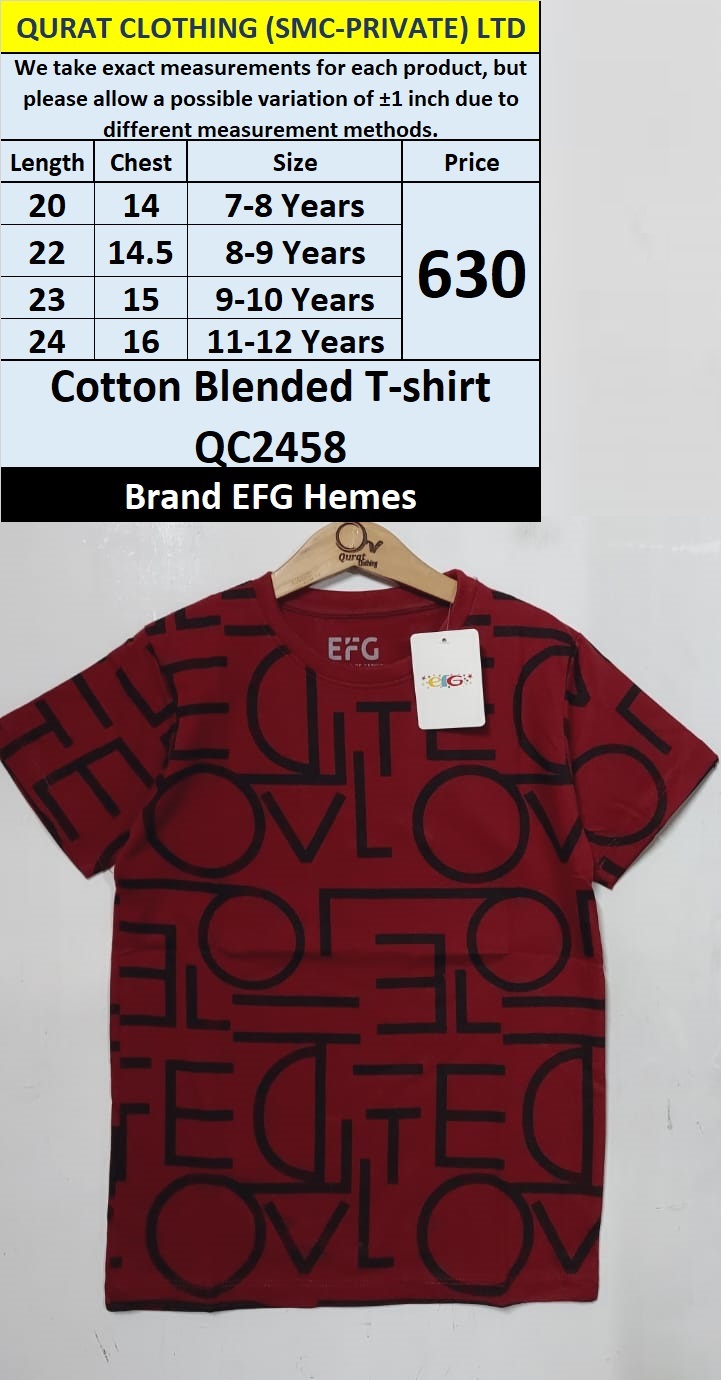 EFG Hemes Brand Cotton Blended T-shirt QC2458
