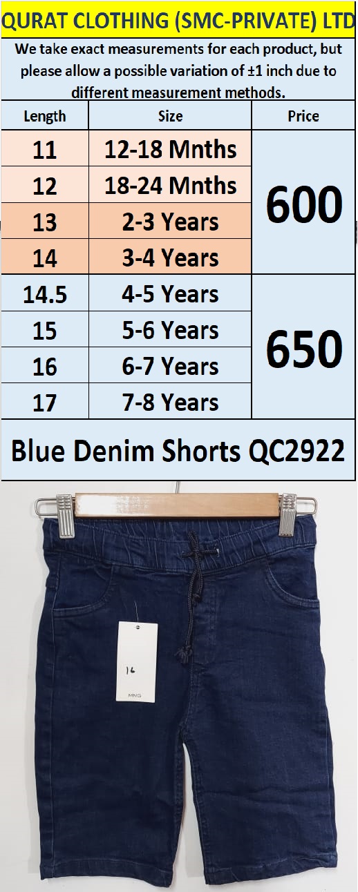 Blue Denim Shorts QC2922
