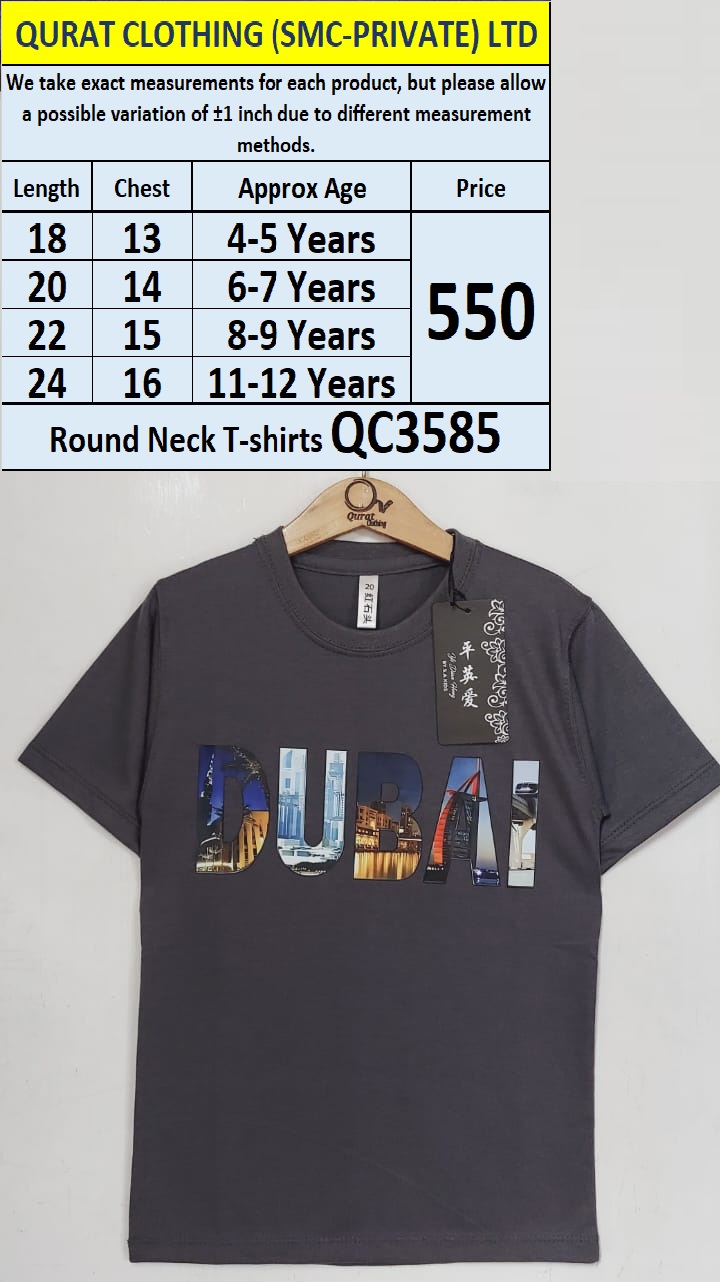 Round Neck Soft Cotton Blended T-shirts QC3585