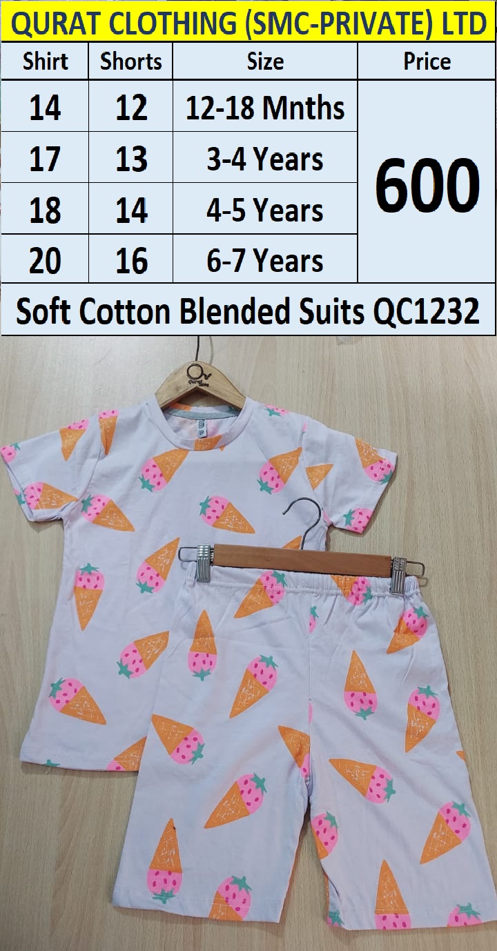 Soft Cotten Blended Ice Cream Print Suit QC1232
