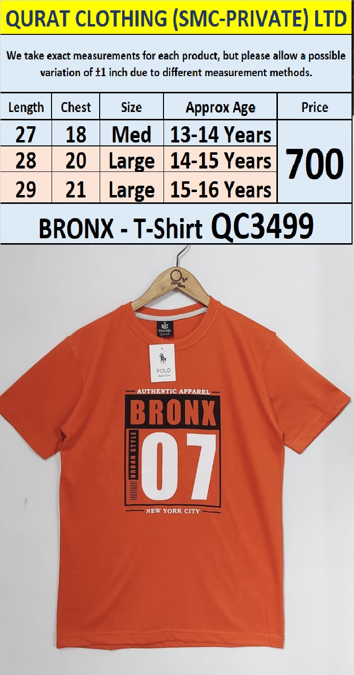 Soft Cotton Blended BRONX T-Shirt QC3499