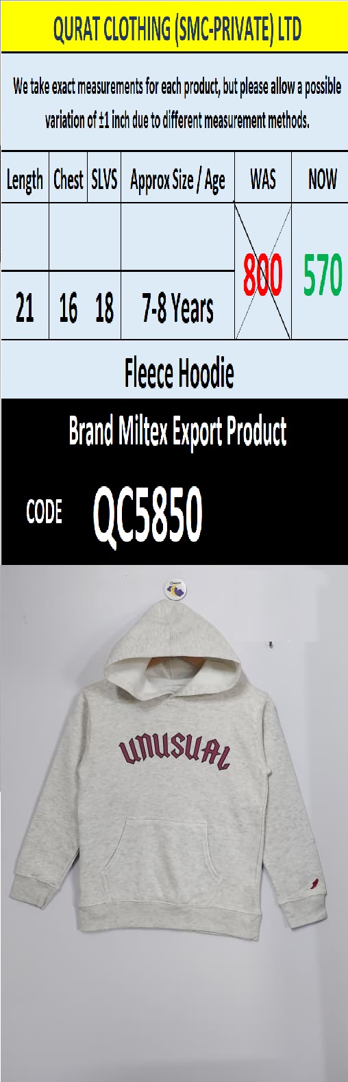 Top International Branded Export Hoodie / Sweatshirt Products - QC5850
