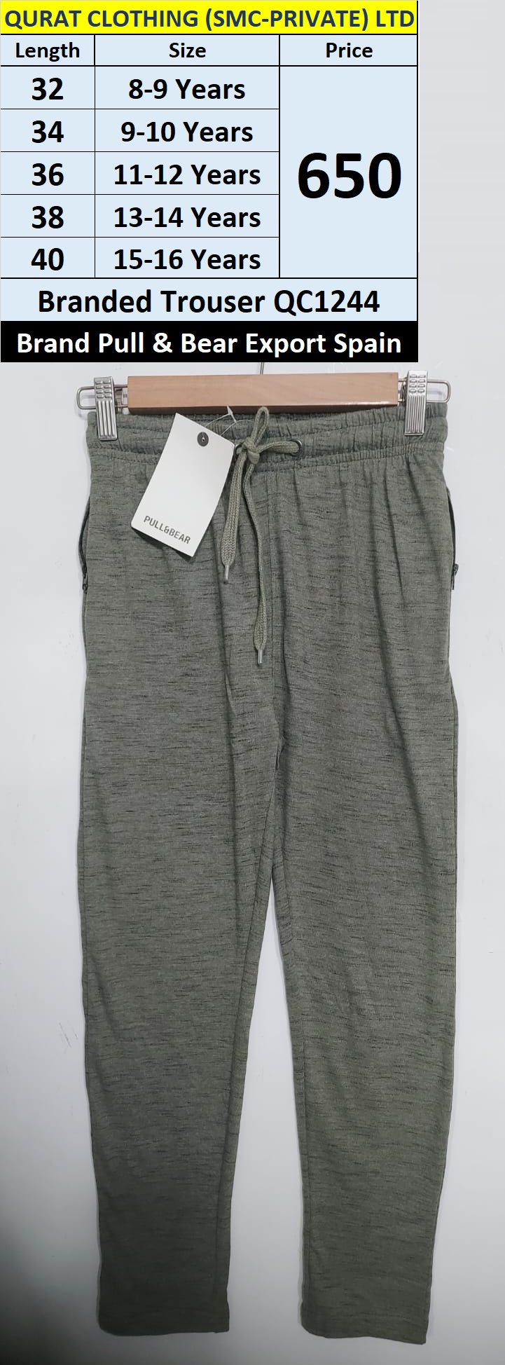 Pull & Bear Brand Summer Trouser QC1244 Export Spain