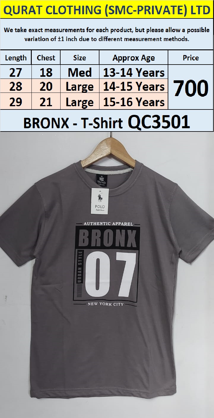 Soft Cotton Blended BRONX T-Shirt QC3501