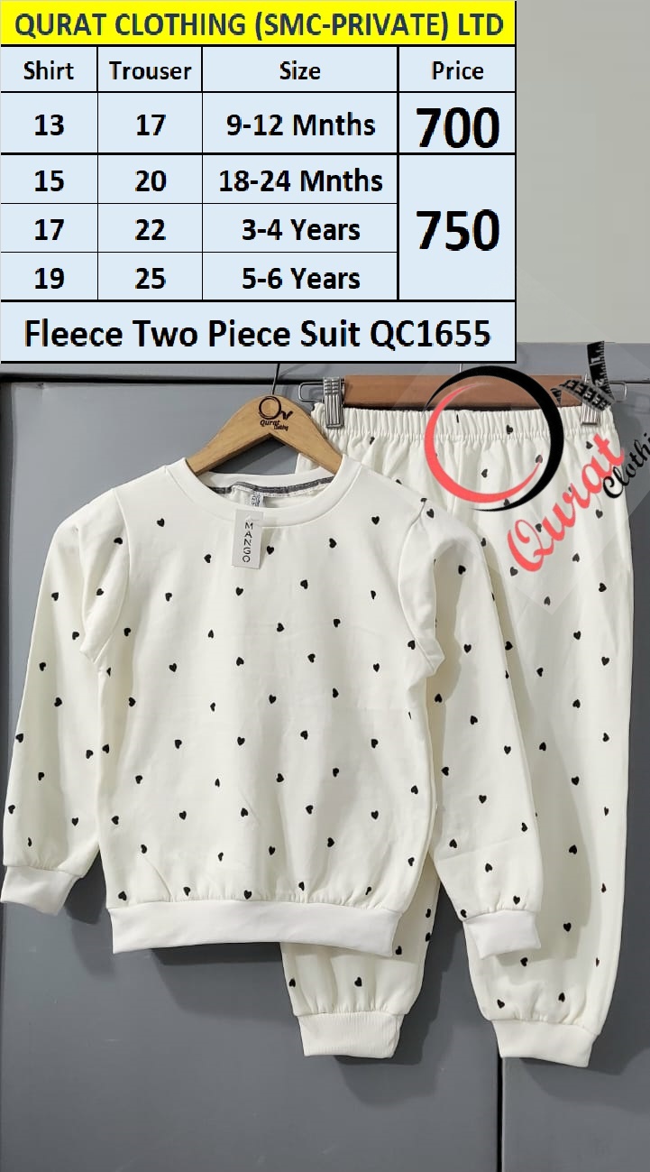 Winter Heart Print Two Piece Suits QC1655