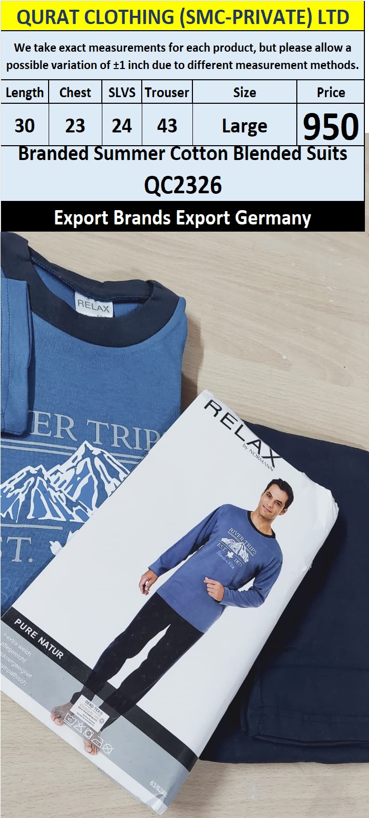 International Brands Summer Cotton Blended Suits Export Germany QC2326