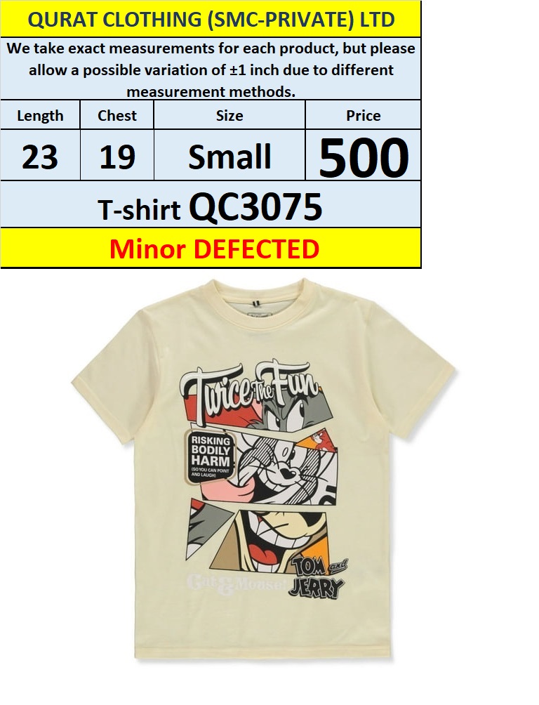 Branded Export Cotton Blended T-shirt QC3075 (Minor Defected)