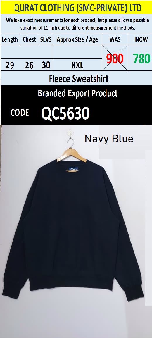 Top International Branded Fleece Sweatshirt Export Product  - QC5630