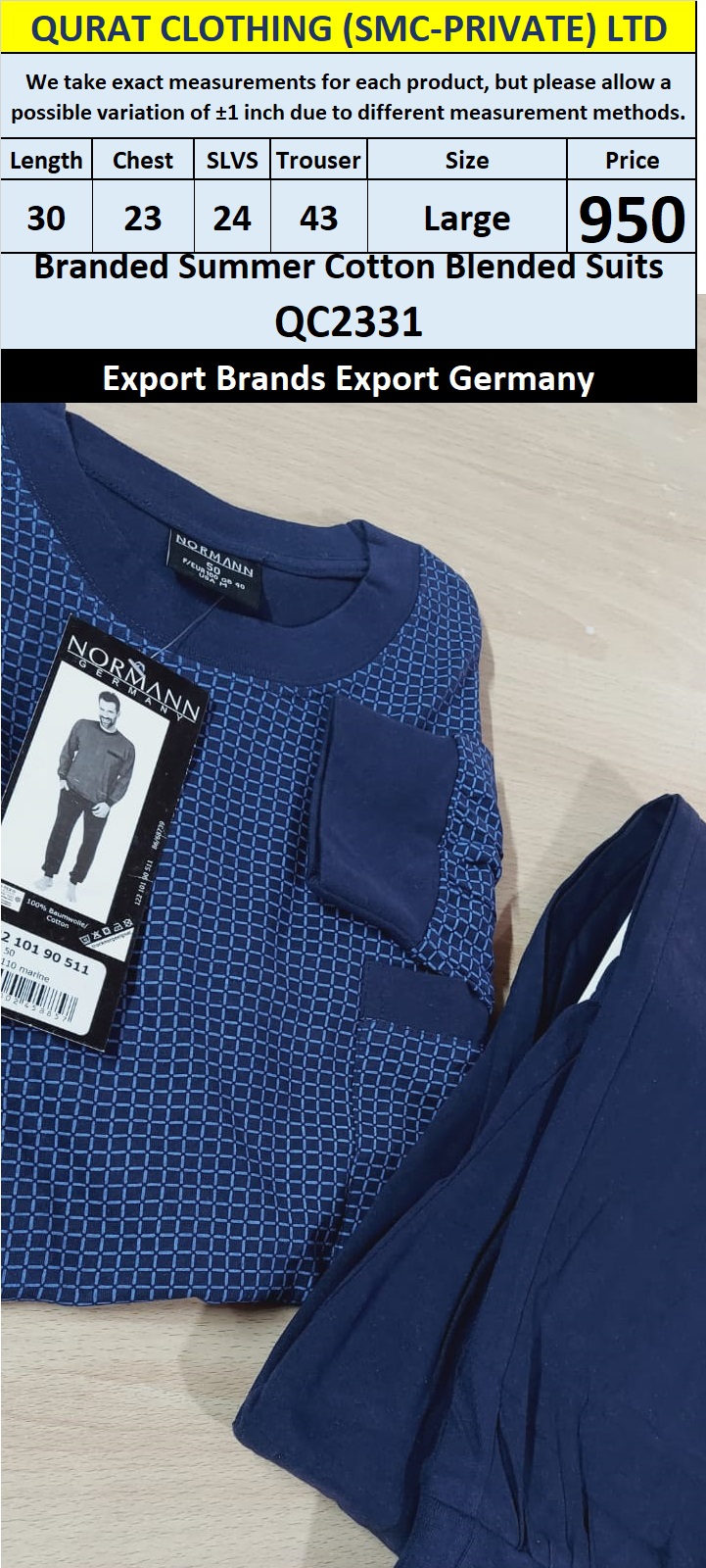 International Brands Summer Cotton Blended Suits Export Germany QC2331