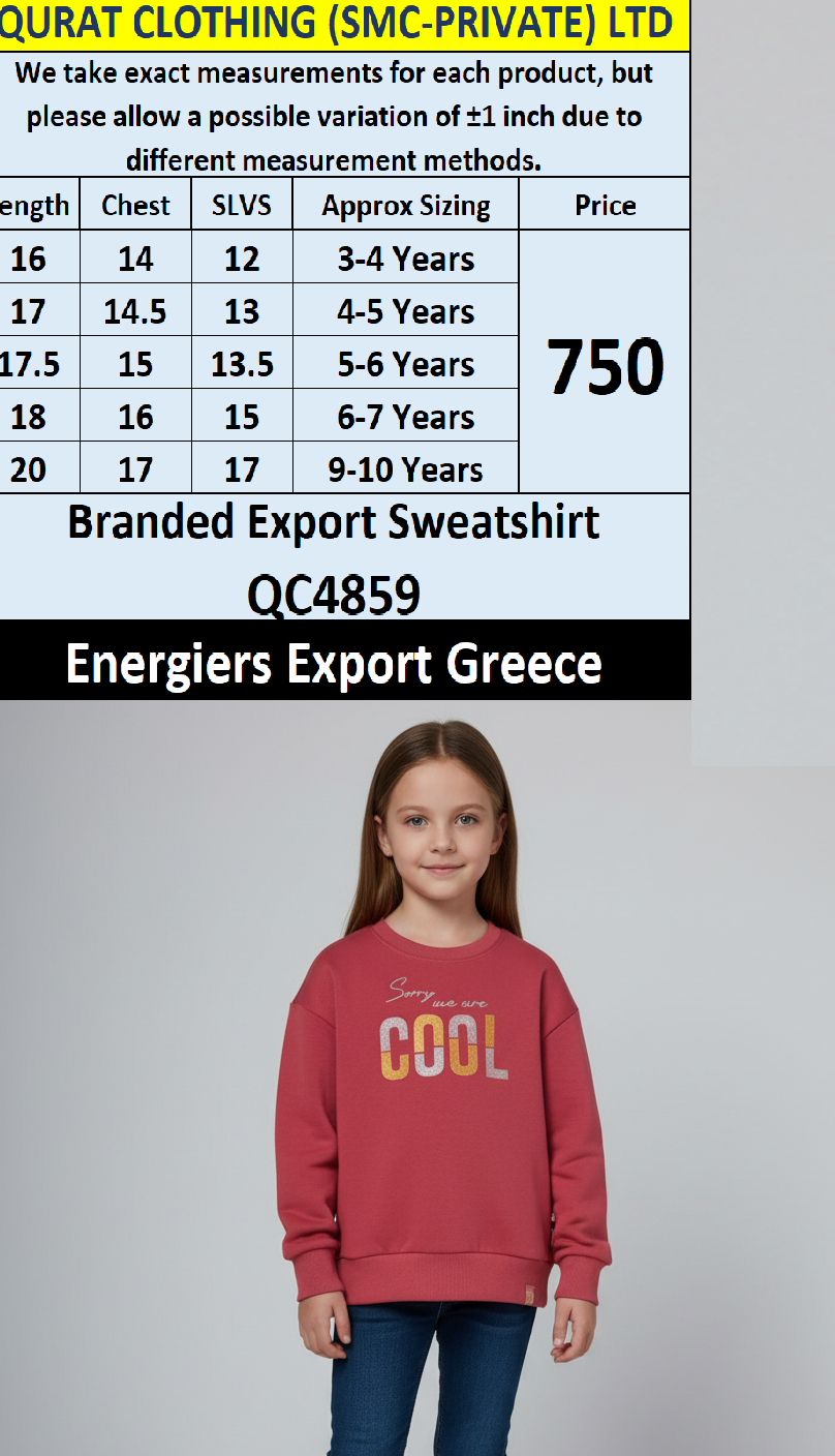 Energiers Brand Red “Sorry We Are Cool” Sweatshirt QC4859 – Export Greece