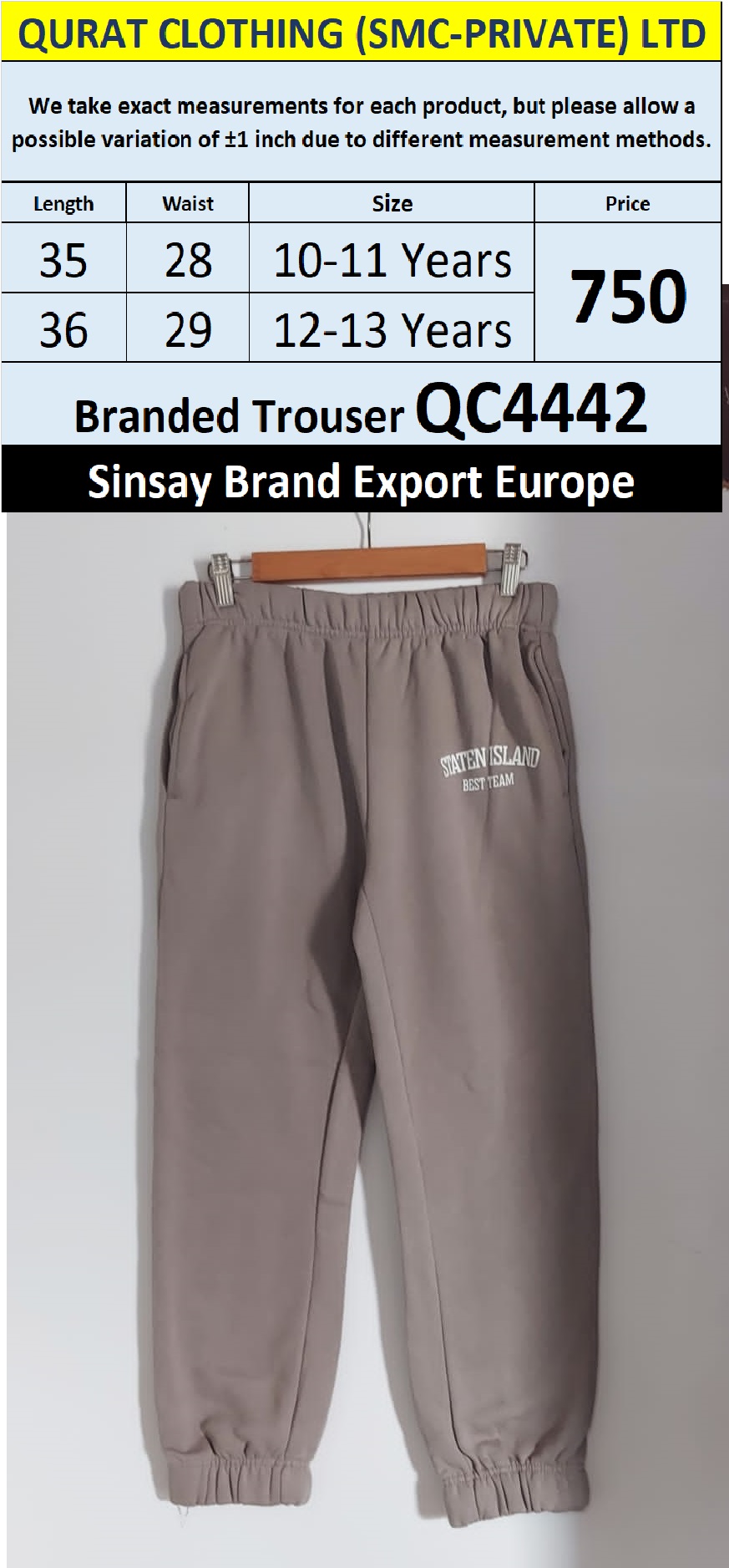 Sinsay Brand Trouser Export Europe - QC4442