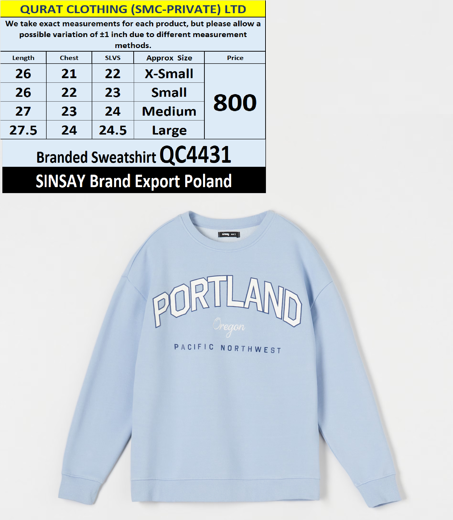 Sinsay Brand Sweatshirt Export Polan - QC4431