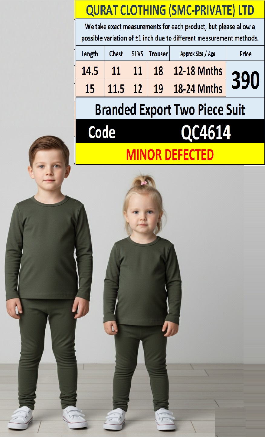 Branded Export Two Piece Suit QC4614 - (Minor Defected)