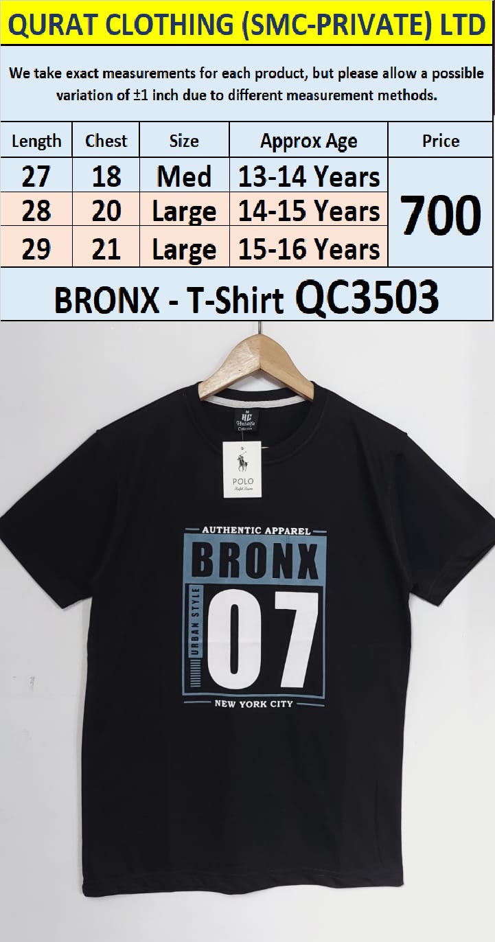 Soft Cotton Blended BRONX T-Shirt QC3503