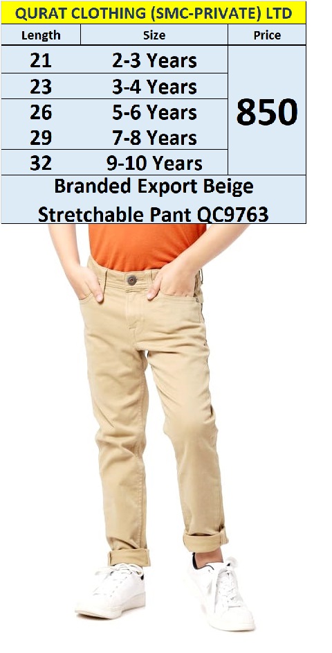 Branded Export Beige Stretchable Pant QC9763 