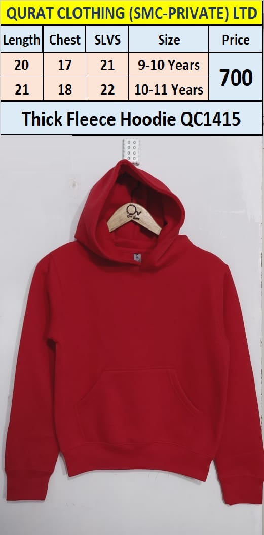 Branded Export Thick Fleece Hoodie QC1415