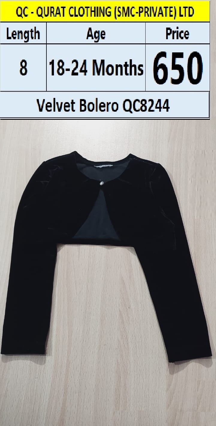 Branded Velvet Bolero QC8244