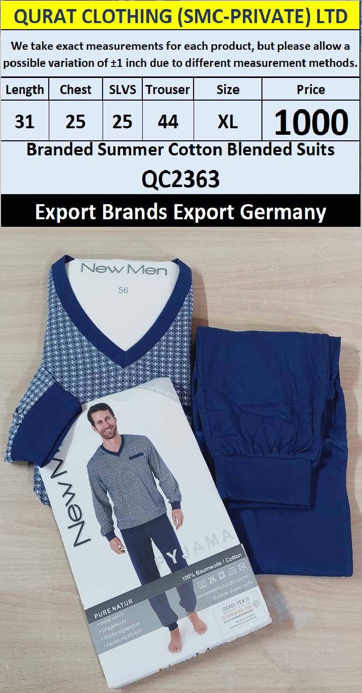International Brands Summer Cotton Blended Suits Export Germany QC2363