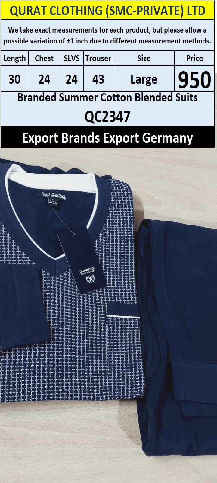International Brands Summer Cotton Blended Suits Export Germany QC2347