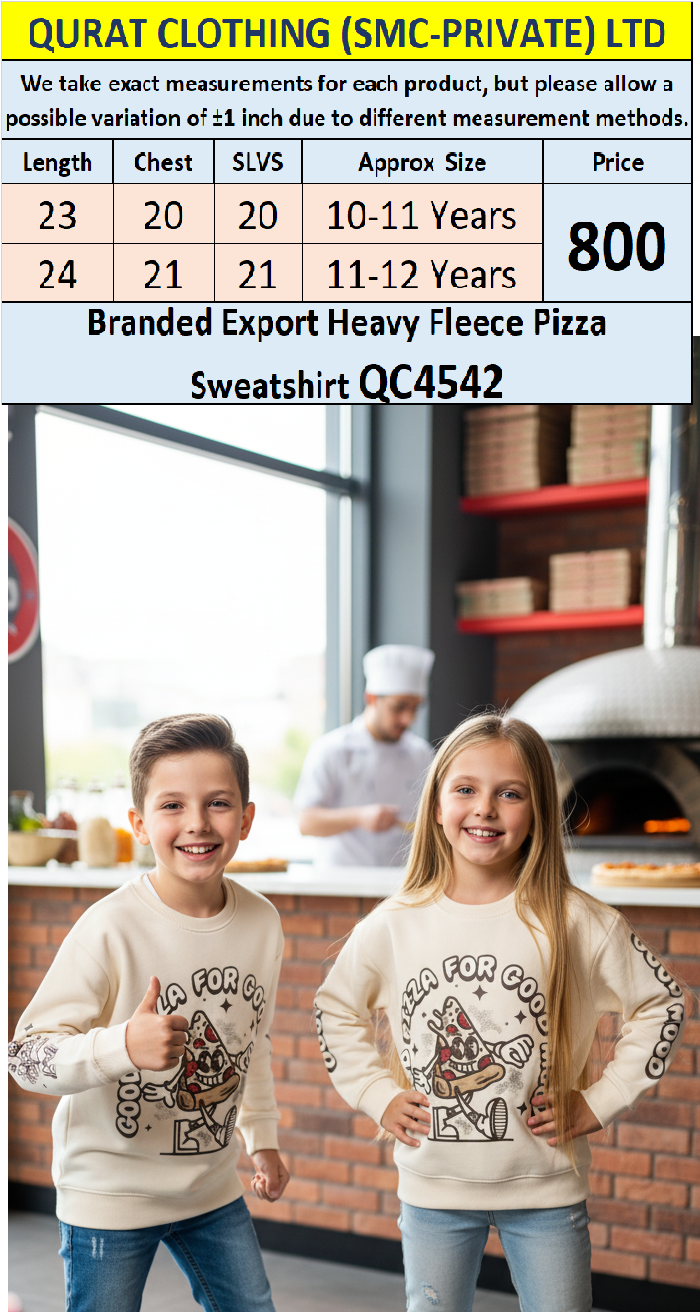 Branded Export Heavy Fleece Pizza Sweatshirt QC4542