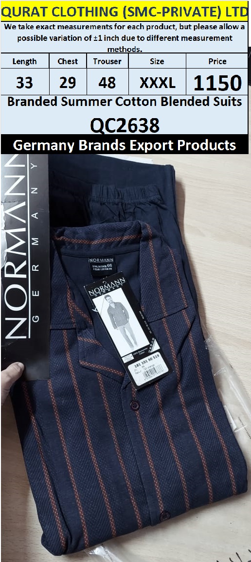 International Brands Summer Cotton Blended Suits Export Germany QC2638