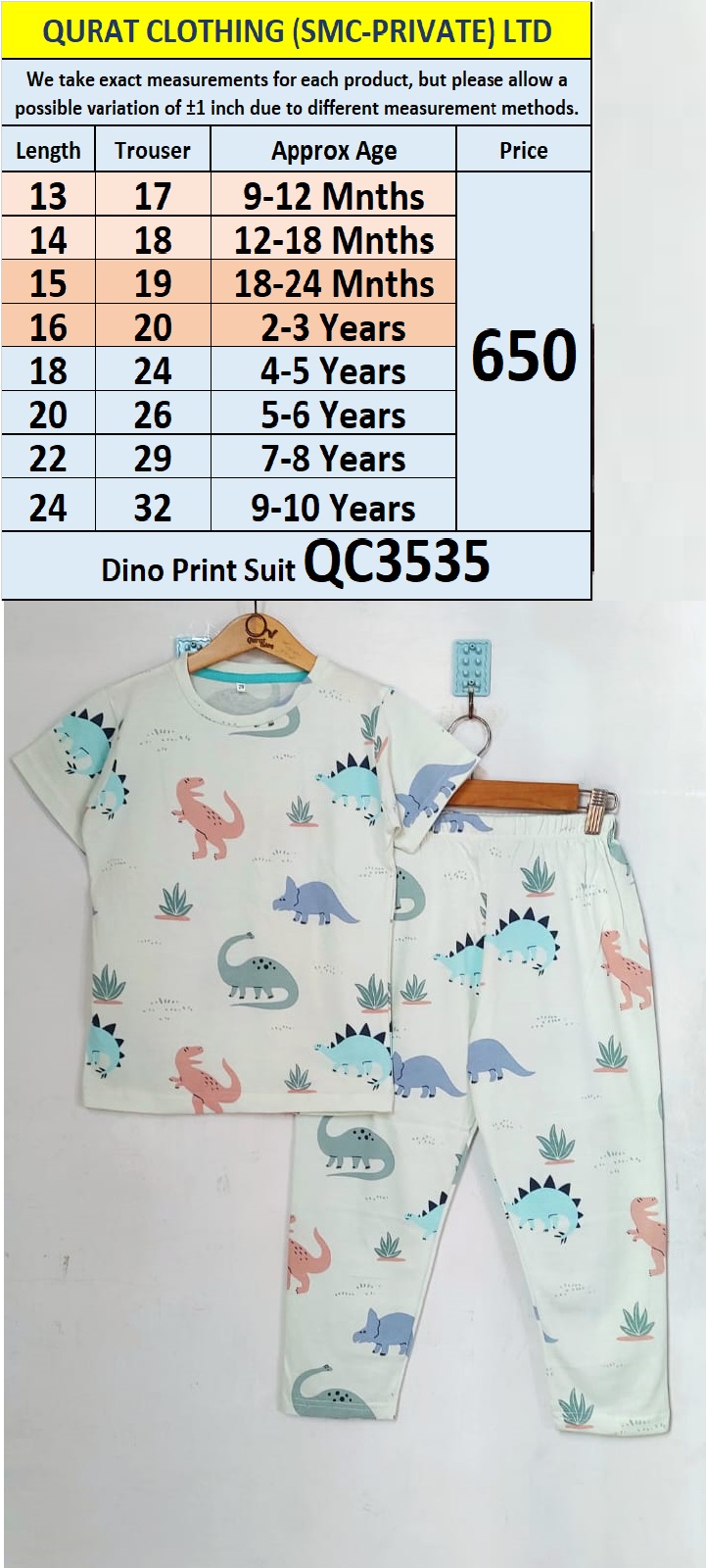 Dino Print Suit QC3535
