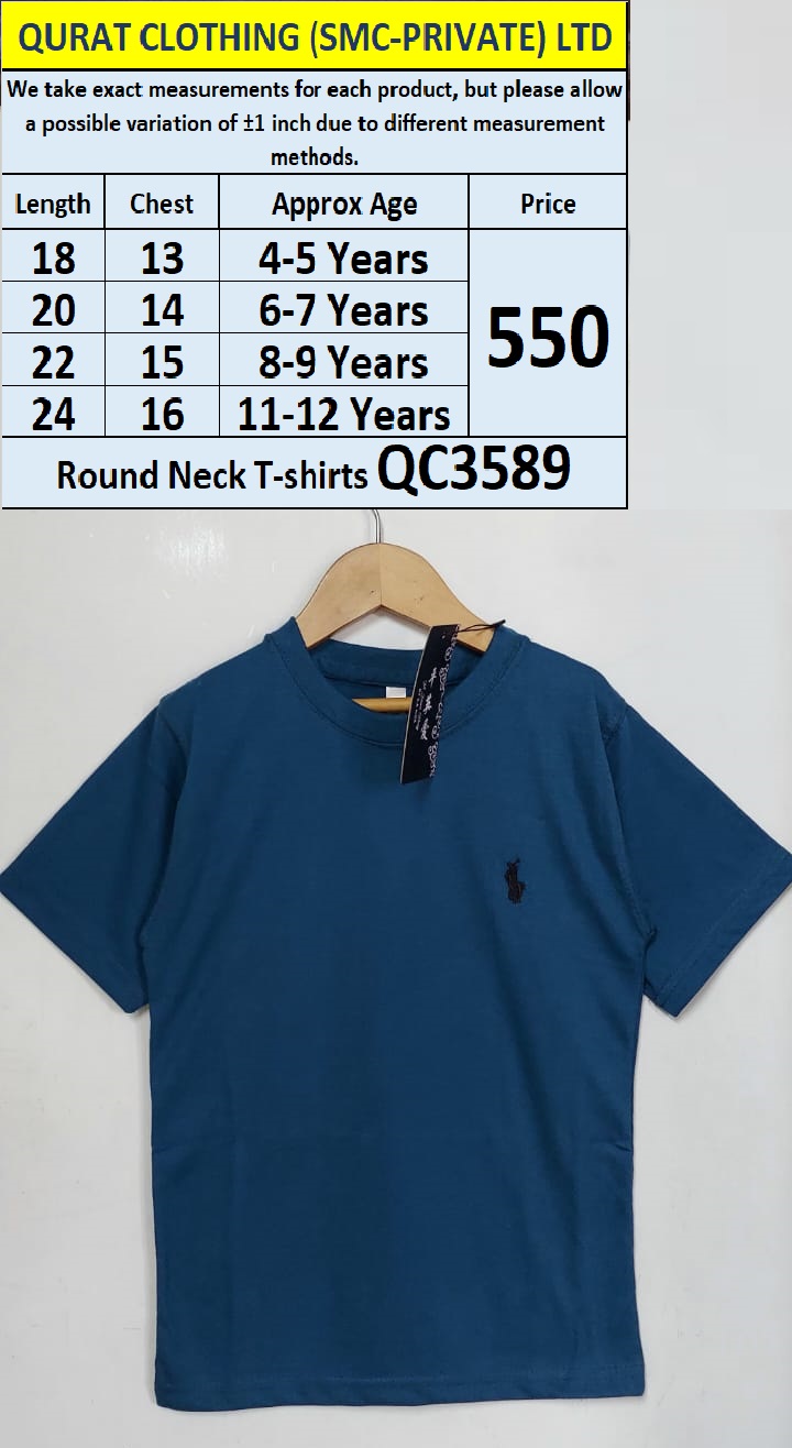 Round Neck Soft Cotton Blended T-shirts QC3589