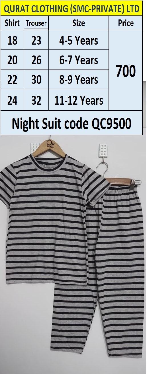 Black Stripes Night Suit QC9500