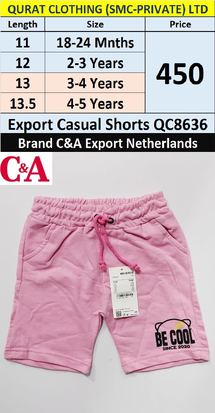 C&A Branded Pink Be Cool Shorts QC8636 Export Netherlands