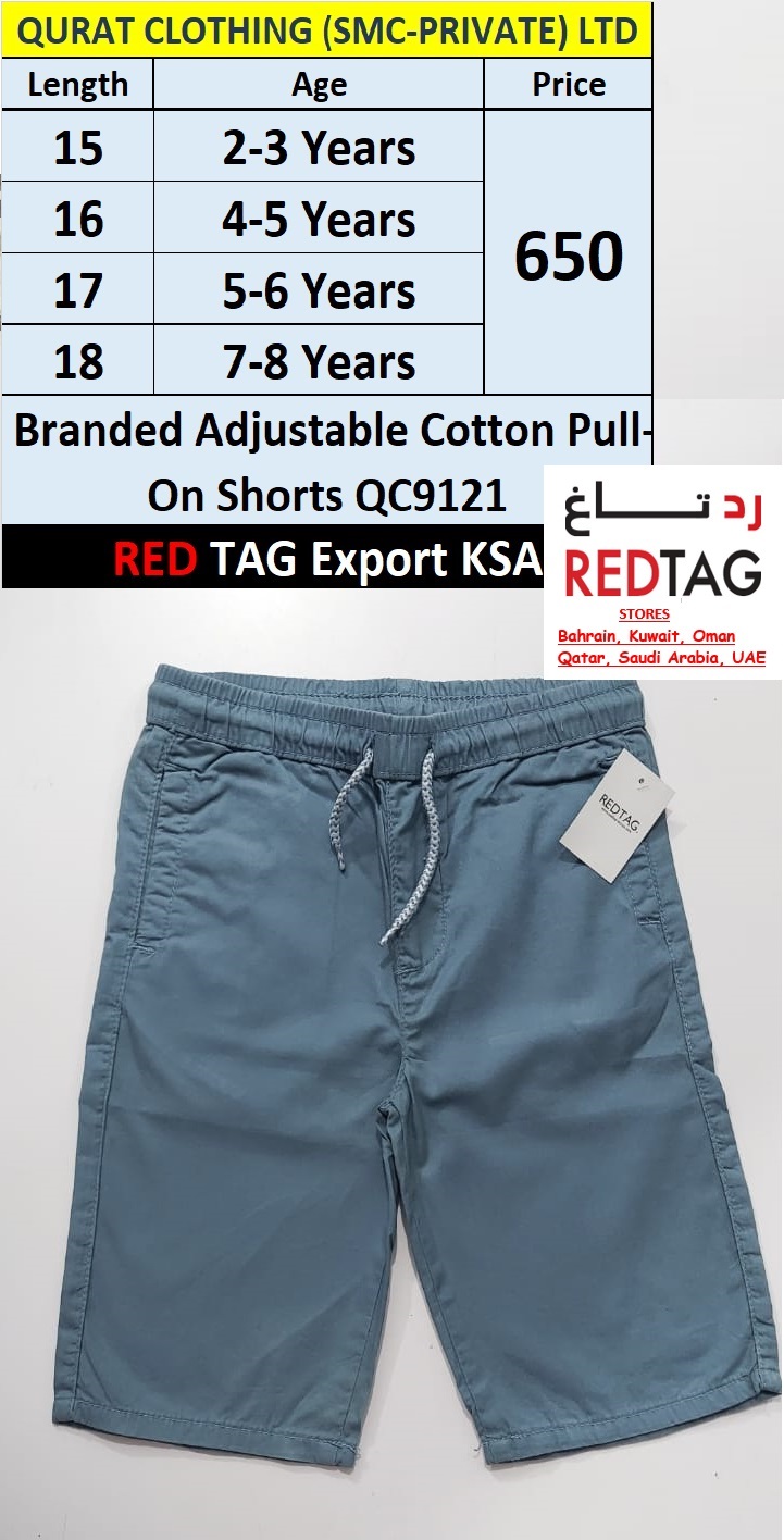 RED TAG Brand Adjustable Cotton Pull-On Shorts QC9121 Export KSA