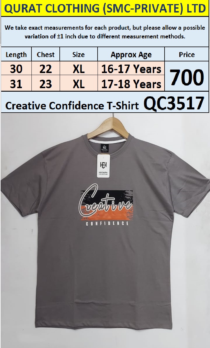 Soft Cotton Blended Creative Confidence - T-Shirt QC3517