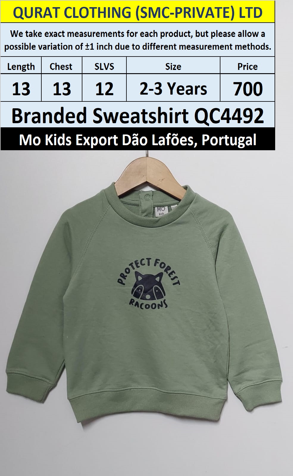 MO Clothing Brand Sweatshirt Export Dão Lafões, Portugal - QC4492